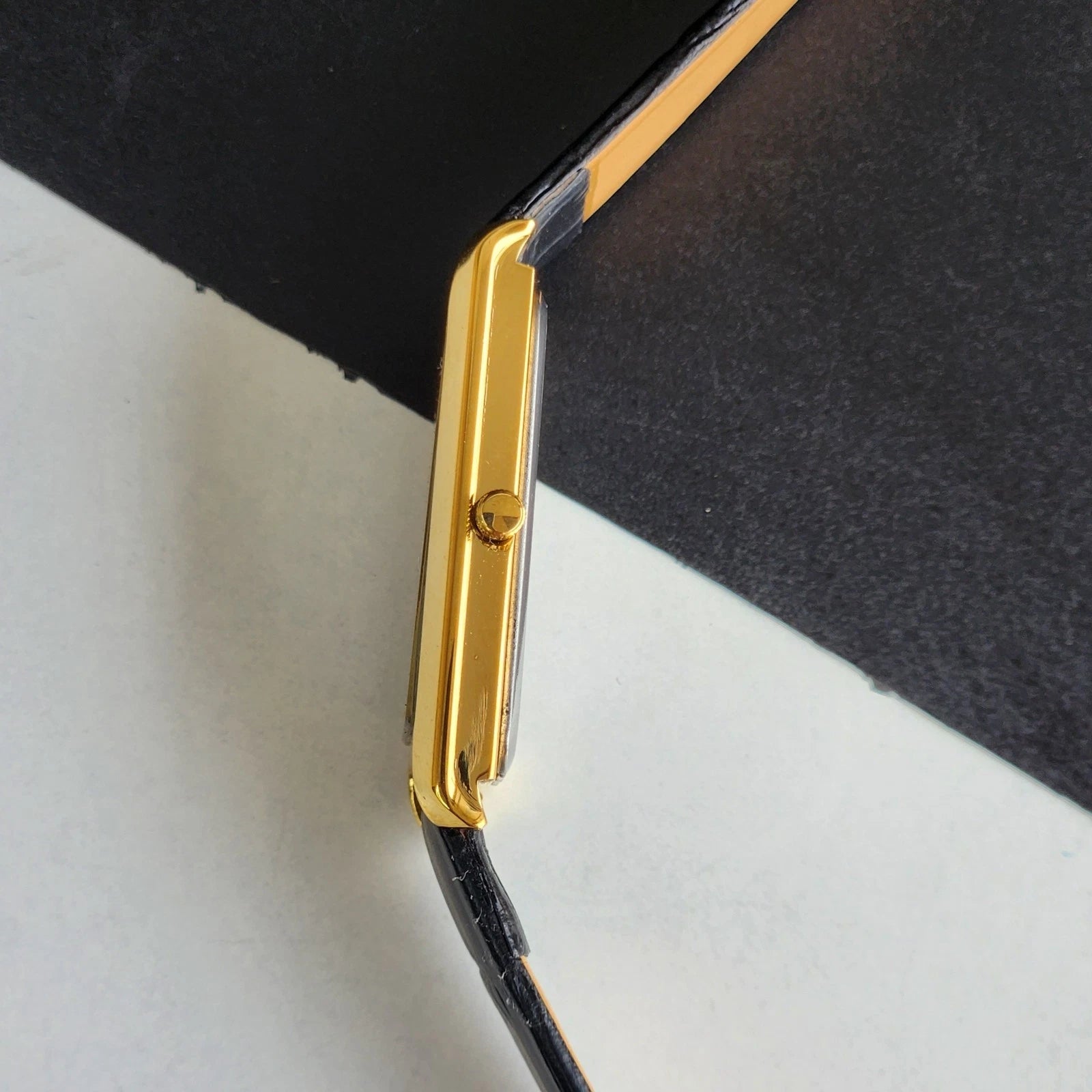 Vintage Seiko Slim Tank Quartz — Gold Roman Dial