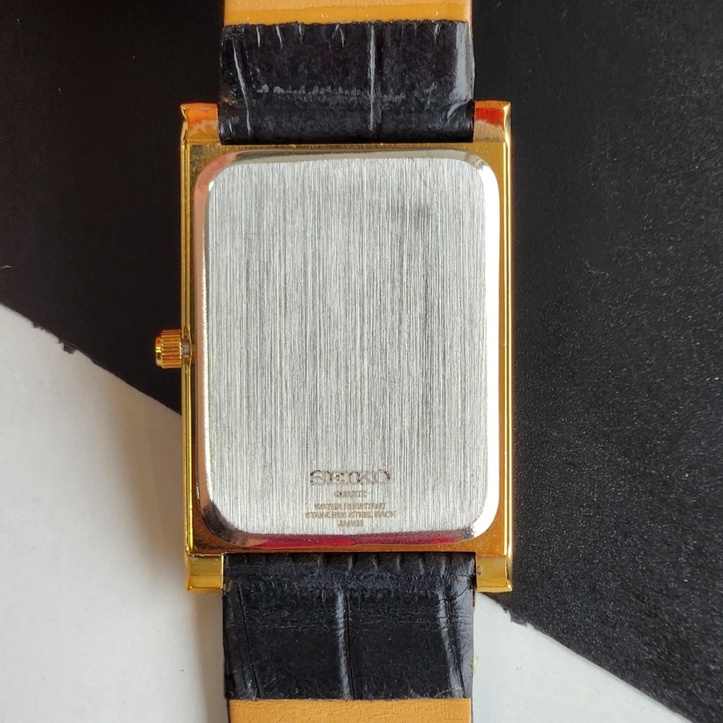 Vintage Seiko Slim Tank Quartz — Gold Roman Dial